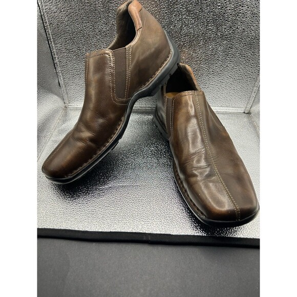 Cole Haan 10M Zeno Brown Leather Slip On Loafer Split Toe Driving Men Shoes - Picture 1 of 11